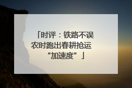 时评：铁路不误农时跑出春耕抢运“加速度”