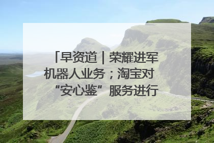 早资道｜荣耀进军机器人业务；淘宝对“安心鉴”服务进行逐步下线调整