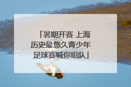 暑期开赛 上海历史最悠久青少年足球赛喊你组队