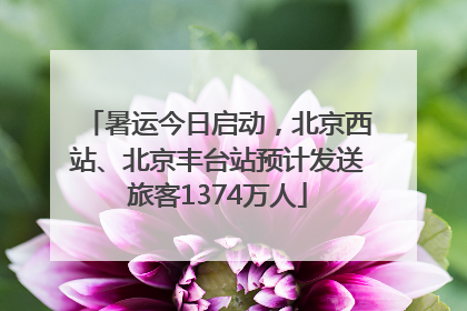 暑运今日启动，北京西站、北京丰台站预计发送旅客1374万人