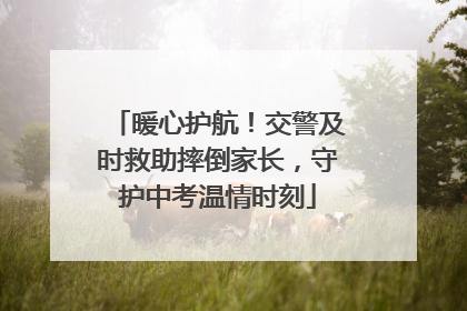 暖心护航！交警及时救助摔倒家长，守护中考温情时刻