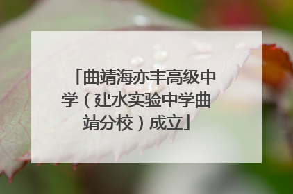 曲靖海亦丰高级中学（建水实验中学曲靖分校）成立