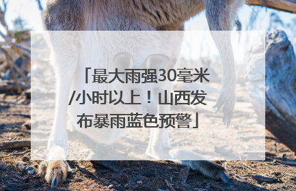 最大雨强30毫米/小时以上！山西发布暴雨蓝色预警