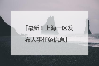 最新！上海一区发布人事任免信息