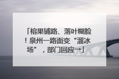 榕果铺路、落叶糊脸！泉州一路面变“溜冰场”，部门回应→