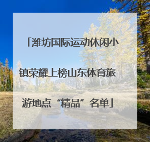 潍坊国际运动休闲小镇荣耀上榜山东体育旅游地点“精品”名单