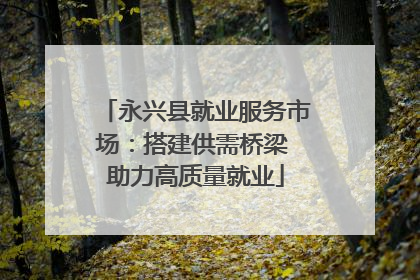 永兴县就业服务市场：搭建供需桥梁 助力高质量就业