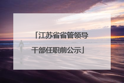 江苏省省管领导干部任职前公示