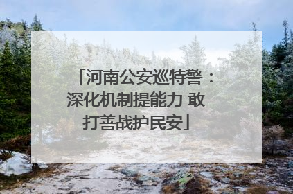 河南公安巡特警：深化机制提能力 敢打善战护民安