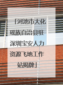 河池市大化瑶族自治县驻深圳宝安人力资源飞地工作站揭牌