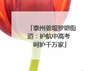 泰州姜堰罗塘街道：护航中高考 呵护千万家