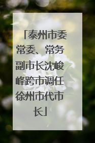 泰州市委常委、常务副市长沈峻峰跨市调任徐州市代市长