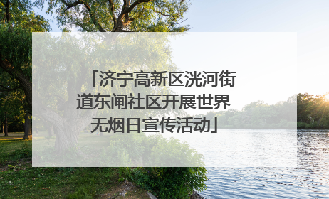 济宁高新区洸河街道东闸社区开展世界无烟日宣传活动