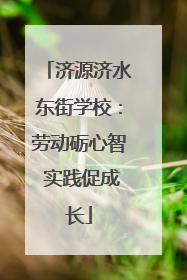 济源济水东街学校：劳动砺心智 实践促成长