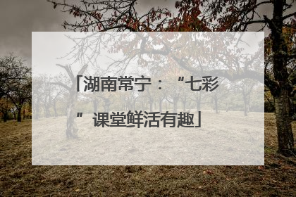 湖南常宁：“七彩”课堂鲜活有趣