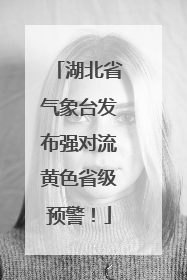 湖北省气象台发布强对流黄色省级预警！