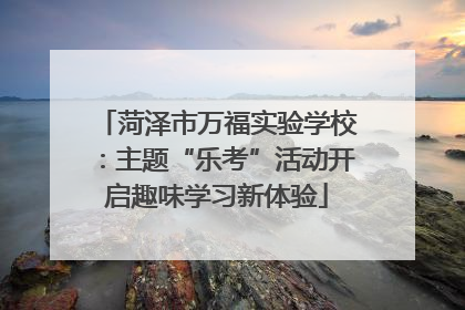 菏泽市万福实验学校：主题“乐考”活动开启趣味学习新体验