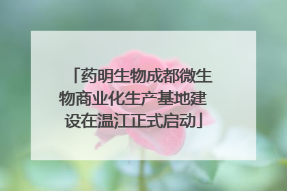 药明生物成都微生物商业化生产基地建设在温江正式启动