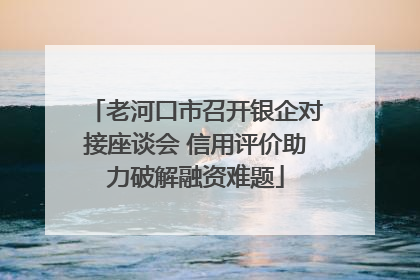 老河口市召开银企对接座谈会 信用评价助力破解融资难题