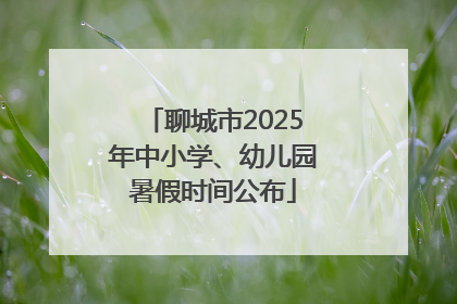 聊城市2025年中小学、幼儿园暑假时间公布