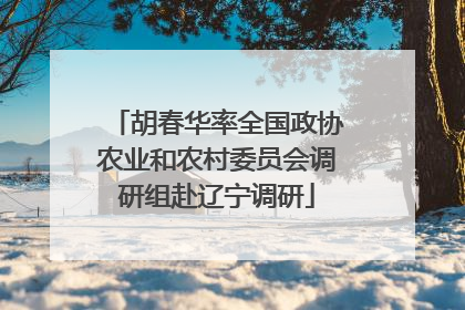 胡春华率全国政协农业和农村委员会调研组赴辽宁调研