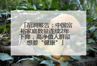 胡润报告：中国富裕家庭数量连续2年下降，高净值人群最想要“健康”