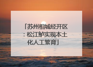 苏州相城经开区：松江鲈实现本土化人工繁育