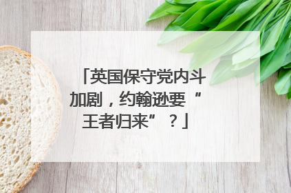 英国保守党内斗加剧，约翰逊要“王者归来”？