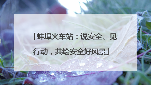 蚌埠火车站：说安全、见行动，共绘安全好风景