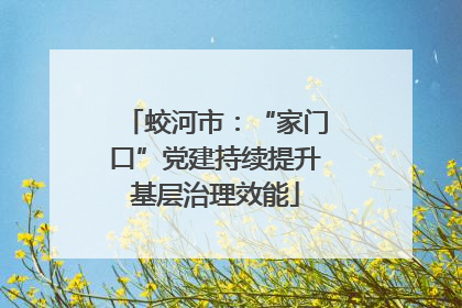 蛟河市：“家门口”党建持续提升基层治理效能