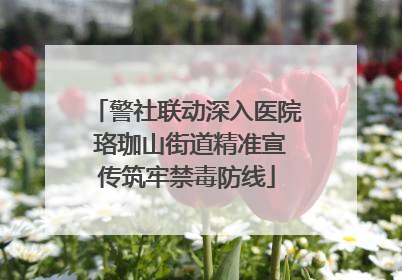 警社联动深入医院 珞珈山街道精准宣传筑牢禁毒防线