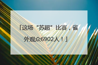 这场“苏超”比赛，省外观众6902人！