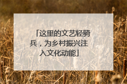 这里的文艺轻骑兵，为乡村振兴注入文化动能