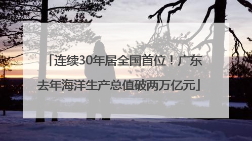 连续30年居全国首位！广东去年海洋生产总值破两万亿元