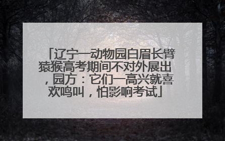 辽宁一动物园白眉长臂猿猴高考期间不对外展出，园方：它们一高兴就喜欢鸣叫，怕影响考试