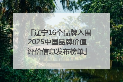 辽宁16个品牌入围2025中国品牌价值评价信息发布榜单