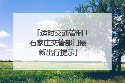 适时交通管制！石家庄交管部门最新出行提示