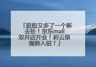 逛街又多了一个新去处！京东mall双井店开业！碧云泉强势入驻！