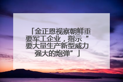 金正恩视察朝鲜重要军工企业，指示“要大量生产新型威力强大的炮弹”