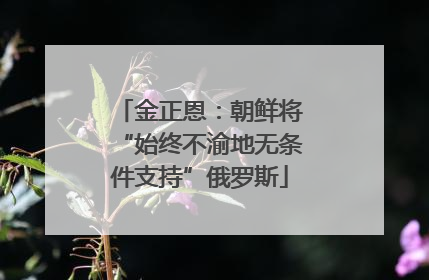 金正恩：朝鲜将“始终不渝地无条件支持”俄罗斯