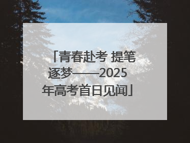青春赴考 提笔逐梦——2025年高考首日见闻