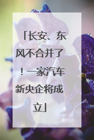 长安、东风不合并了！一家汽车新央企将成立