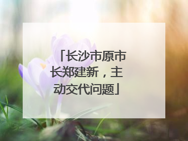 长沙市原市长郑建新，主动交代问题
