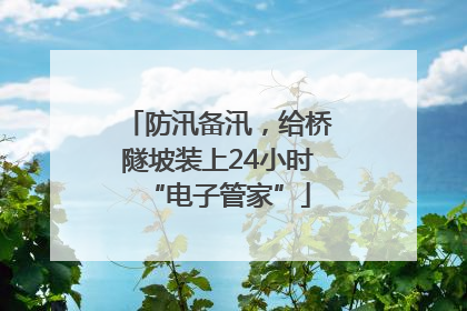 防汛备汛，给桥隧坡装上24小时“电子管家”
