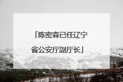 陈密森已任辽宁省公安厅副厅长