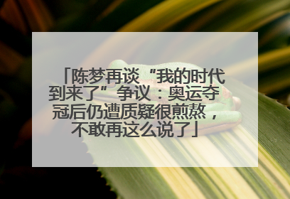 陈梦再谈“我的时代到来了”争议：奥运夺冠后仍遭质疑很煎熬，不敢再这么说了