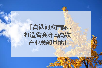 高铁河滨国际：打造省会济南高铁产业总部基地