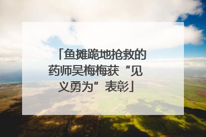 鱼摊跪地抢救的药师吴梅梅获“见义勇为”表彰