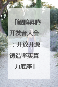 鲲鹏昇腾开发者大会：开放开源铸造坚实算力底座