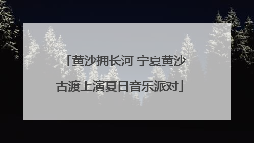 黄沙拥长河 宁夏黄沙古渡上演夏日音乐派对